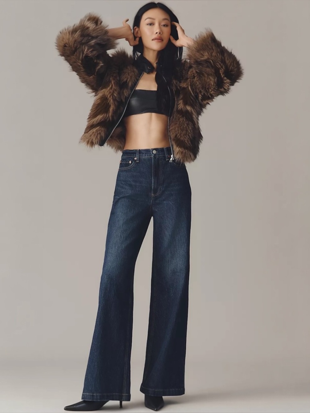 pistola Lana wide leg high waisted in Elevation Dark Wash
